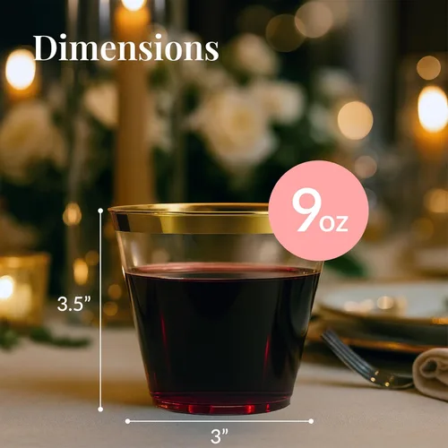 Miniatura 3 de Vasos desechables resistentes Prestee - Vasos de plástico elegantes y resistentes - Vajilla de plástico para cóctel - Vaso desechable para beber