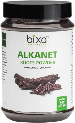 bixa BOTANICAL Polvo de raíz de Alkanet | Ratanjot/Arnebia Nobilis | Antioxidante | Sin gluten, sin OMG, tratado al vapor, vegano, 100% puro (7