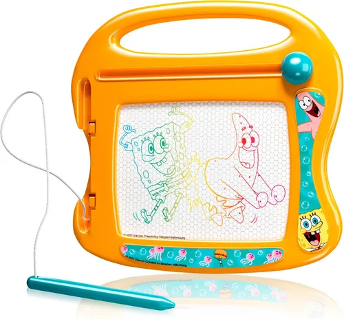 Pizarra magnética de Bob Esponja para niños, almohadilla de dibujo borrable para niños pequeños, boceto mágico, juguete de viaje de boceto y Naranja