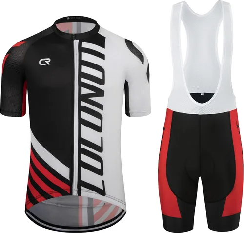 Coconut Ropamo CR Mens Cycling Jersey Set Road Bike Jersey Zipper Pocket Bib Shorts with 4D Padded Cycling Clothing Set