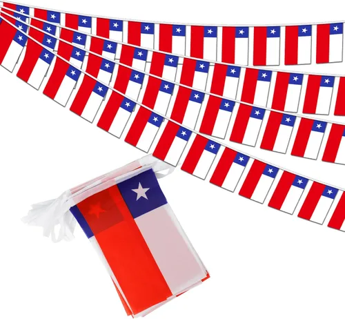 Miniatura 24 de Banderín de bandera de Colombia – 38 banderas, 42 pies, pequeñas banderas colombianas para decoración del país, escuela, fiesta, eventos deportivos