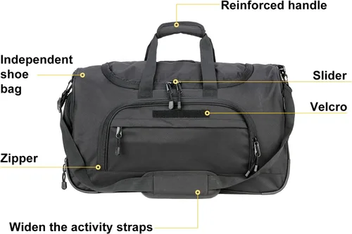 Miniatura 5 de Bolsa de gimnasio para hombres y mujeres con compartimento para zapatos, deporte, fin de semana, viajes, durante la noche, bolsa de transporte