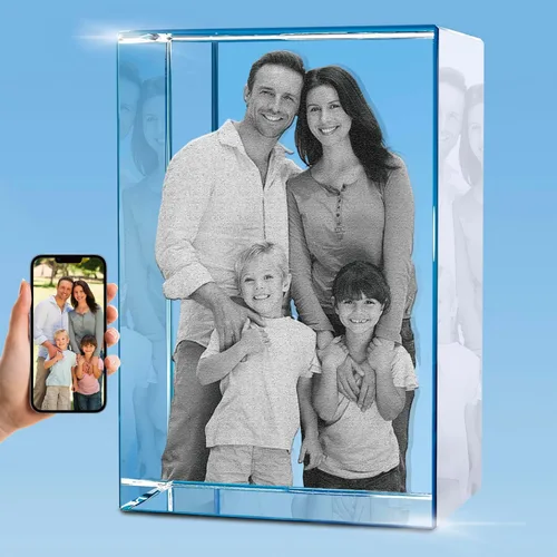 Miniatura 15 de Foto en cristal 3D de HAN'S LASER, regalo personalizado con tu propia foto, regalo único para el día del padre, matrimonio, regalo conmemorativo