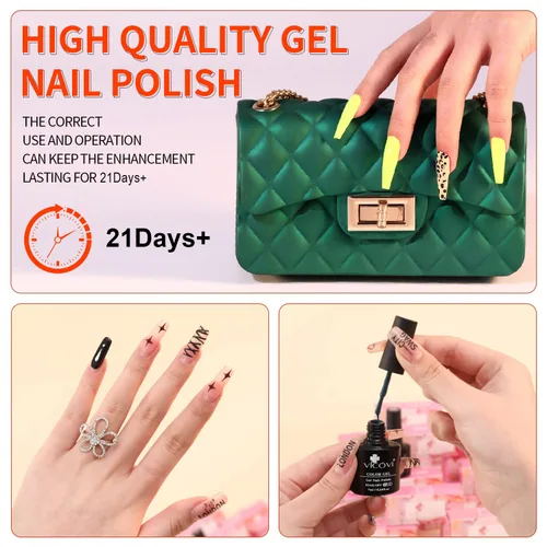 Miniatura 6 de VICOVI Kit de esmalte de uñas de gel con lámpara LED de luz UV, kit de iniciación de esmalte de gel en 20 colores, herramientas de manicura, kit