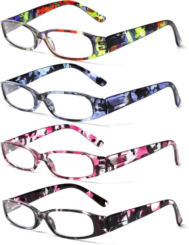 Miniatura 15 de Kerecsen Gafas de lectura para mujer, 4 pares de lectores de bisagra de resorte a la moda paquete de 4