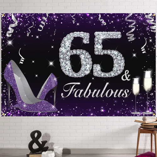 Miniatura 20 de HAMIGAR Fabuloso telón de fondo de cumpleaños tacones altos morados