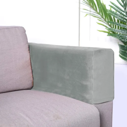 Miniatura 4 de BESPORTBLE Funda de tela elástica para reposabrazos de sofá, color gris, antideslizante, protector de muebles, fundas para sillón reclinable