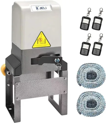 Miniatura 7 de JIELI Abridor automático de puerta corredera de 3300 libras con 4 controles remotos, motor eléctrico de puerta deslizante de entrada rodante, kit