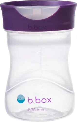 b.box Taza de entrenamiento para niños pequeños: apertura de flujo libre, gran transición de sorbo a taza para niños grandes. Sin BPA, apto para Uva