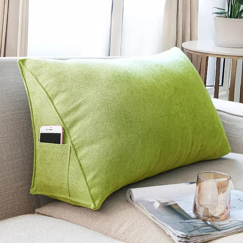Miniatura 14 de Almohada de cabecera con protección de cintura, almohada de lectura, almohada triangular de cuña, cojín de espalda larga con funda extraíble