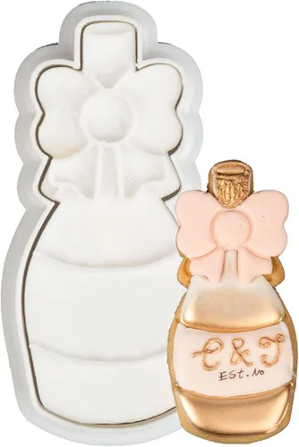 Miniatura 9 de Juego de 11 cortadores de galletas de amor con sello 3D de ácido poliláctico (PLA) para cocina, pastel, vestido de boda, formas de anillo de amor