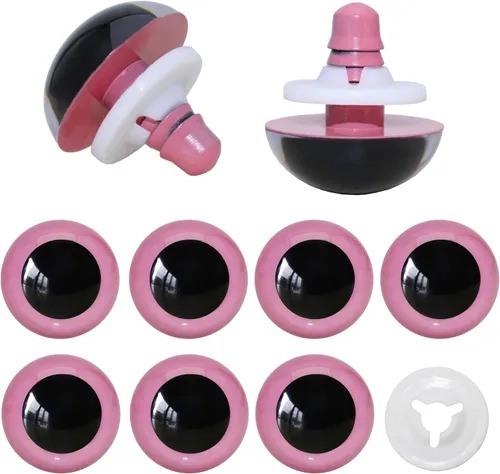 Miniatura 9 de ARTCXC 1 caja (20 unidades) ojos grandes de seguridad de plástico coloridos de 0.94 pulgadas con arandelas resistentes para muñecas, marionetas