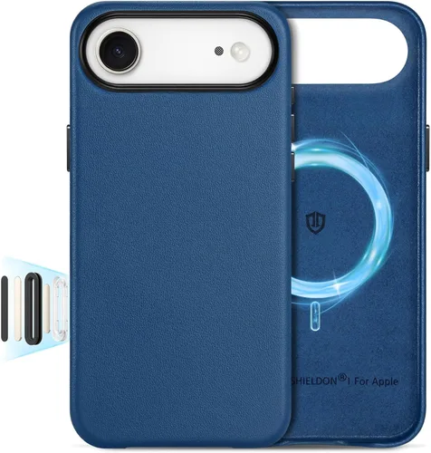 Miniatura 18 de SHIELDON Funda de cuero genuino para iPhone 17 Pro Max de 6.9 pulgadas 2025, [botón de la cámara actualizado], compatible con Magsafe, carga Azul