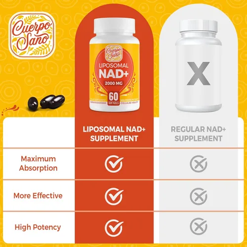 Miniatura 5 de Suplemento NAD de 2000 MG, NAD+ liposomal con alta absorción, más eficiente que la ribósido de nicotinamida, suplemento de refuerzo puro y Plus