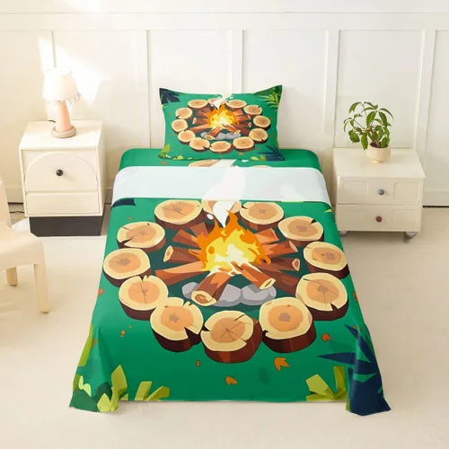 Miniatura 29 de Erosebridal American Flag Bed Sheets Twin Army Green Camo Deep Pocket Fitted Sheet for Kids Boys Girls Bear Claw Hunting Theme Bedding Set Camoflage