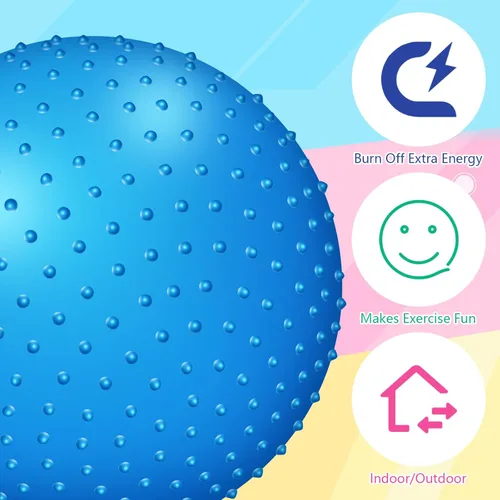 Miniatura 2 de Pelota de masaje sensorial grande con picos táctiles, bolas inflables grandes de 22 pulgadas con bomba de aire para niñas y niños, al aire libre