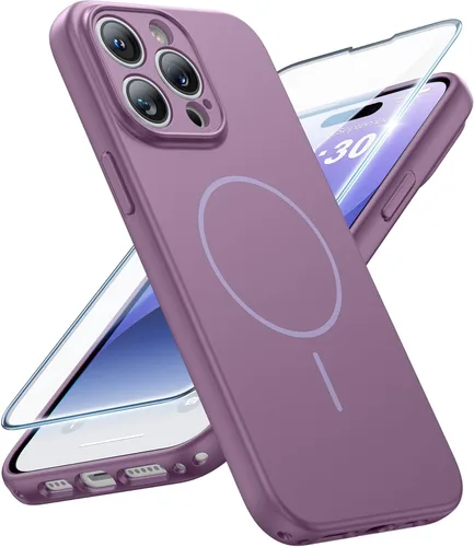 Miniatura 10 de FNTCASE Funda para iPhone 14 Pro Max color azul: [compatible con Magsafe] Funda magnética mate sólida con [protección completa de la cámara]