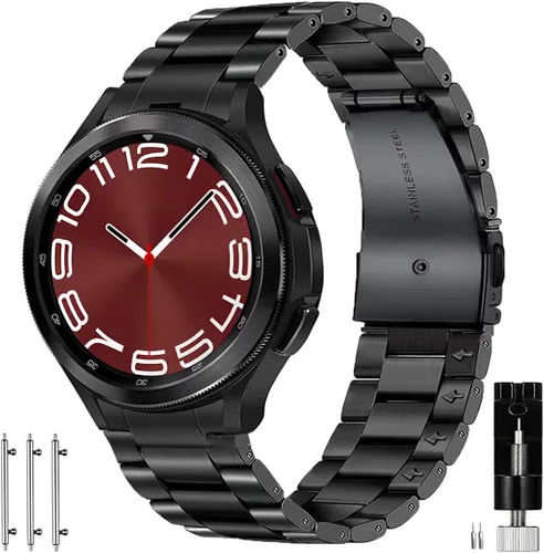 OTOPO No Gap - Correa de metal compatible con Galaxy Watch 6 Classic de 1.850 in 1.693 in, Watch 6 5 4 Band 1.575 in 1.732 in, Watch 5 Pro, Watch 4