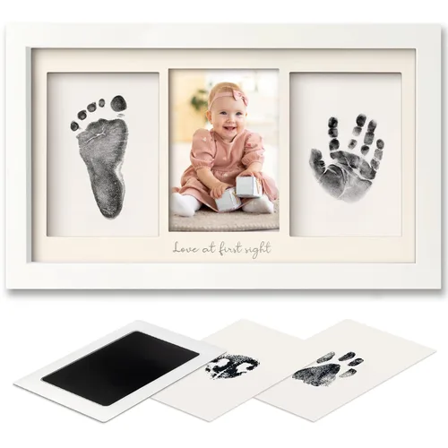 Miniatura 14 de Kit de huellas de manos y pies sin tinta, para niño, niña, recién nacido, recuerdo - Almohadilla de tinta sin desorden para huella de mano de bebé