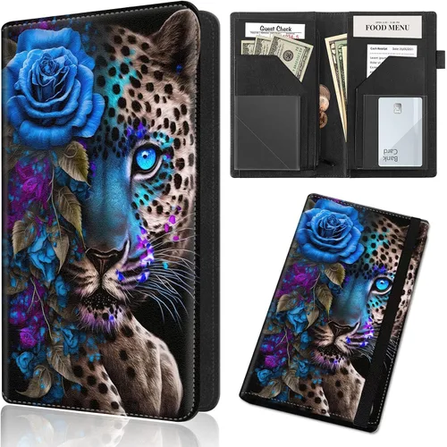 Miniatura 35 de Server Book,Waitress Book,5x9 Inch Server Books for Waitress & Waiter, Cute PU Leather Serving Book Guest Check Presenters Organizer with Zipper