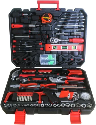 Juego de herramientas mecánicas de 239 piezas con organizador de caja de herramientas, caja de herramientas portátil con cerradura, perfecto para el