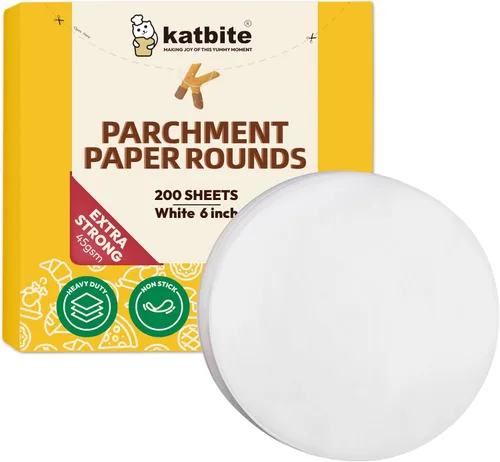 Miniatura 16 de Katbite - Rondas de papel pergamino de servicio pesado de 4 pulgadas, 200 piezas de rondas de papel pergamino para masas, uso para hornear pequeños