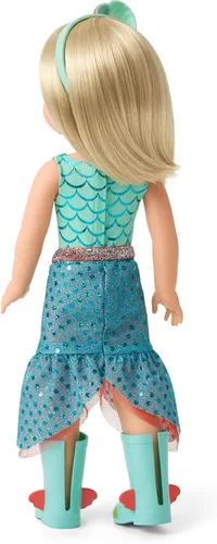 Miniatura 6 de American Girl WellieWishers - Muñeca Camille de 14.5 pulgadas con leotardo azul, falda de sirena, diadema y botas, para mayores de 4 años