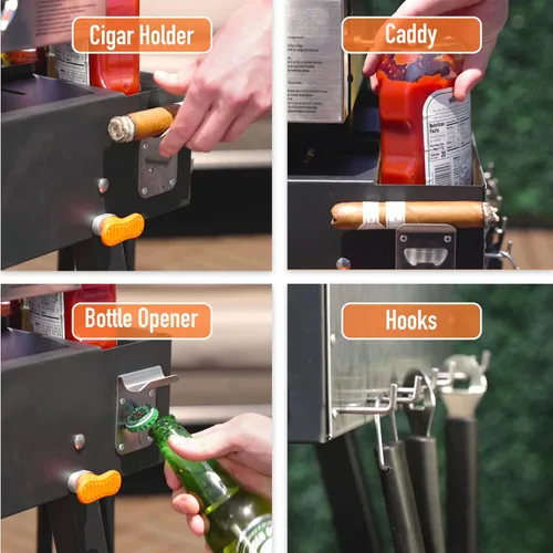 Miniatura 4 de Yukon Glory™ Mesa de Parrilla Portátil Universal/Soporte de Planchas de Parrilla Plana con Caddy Integrado - Diseñado para Adaptarse a la Plancha