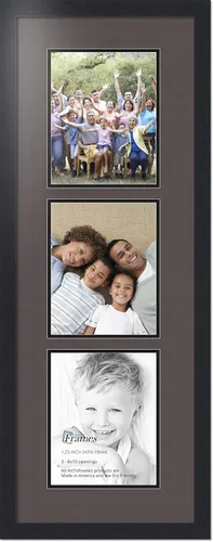 Miniatura 226 de ArtToFrames Marco de fotos tipo collage con estera doble con 3 aberturas de 5x7 y marco negro satinado Uva