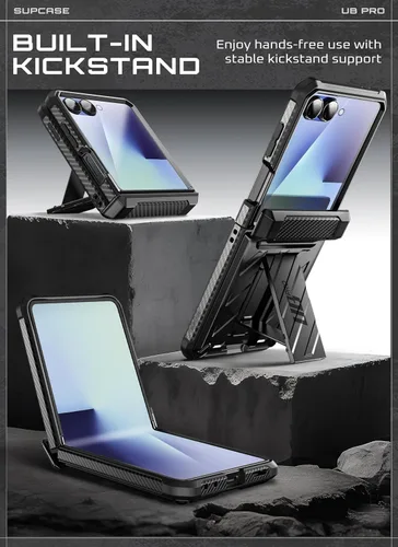 Miniatura 4 de SUPCASE Funda para Samsung Galaxy Z Flip 7 con soporte integrado y clip para cinturón (Unicorn Beetle Pro), [protección de bisagra]