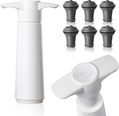 Miniatura 13 de Vacu Vin Juego de 2 tapones de vacío para guardar vino, color gris, sellado hermético para botellas abiertas para preservar la frescura hasta 10