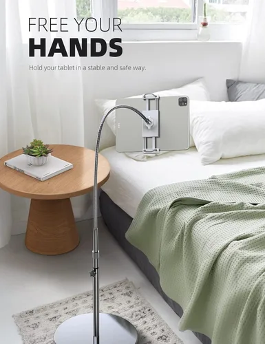 Miniatura 4 de Lamicall Soporte de Piso para Tablet de Cuello de Ganso - Montura Giratoria con Altura Ajustable y Base Estable de 10.6lb, para iPad mini Air Pro