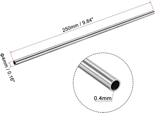 Miniatura 2 de uxcell Tubo recto inconsútil del tubo recto inconsútil de la longitud del grueso 820.2 ft m de la pared del OD 1.3 ft m de la tubería redonda