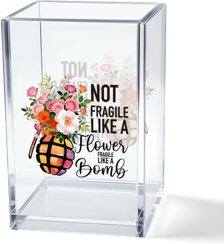 Miniatura 13 de Never Let Anyone Dull Your Sparkle - Organizador de brochas de maquillaje acrílico, almacenamiento de pinceles acrílicos para niñas, regalos