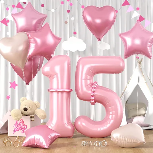 Miniatura 72 de Globos dorados de color champán con el número 11, globos de oro claro, globo de aluminio dorado con forma de corazón con estrella y globo largo