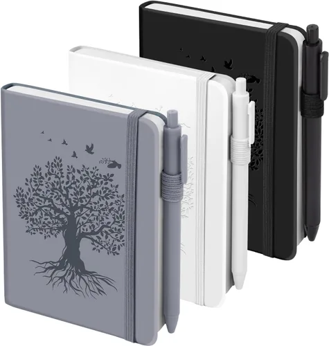 Miniatura 20 de 3 paquetes de cuadernos de bolsillo para diario, A6 pequeño, total 360 páginas, cuadernos para tomar notas, diarios para escritura, mini blocs