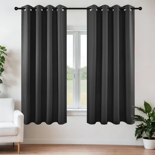 Miniatura 57 de Joydeco - Juego de 2 paneles de cortinas opacas de 63 pulgadas, 2 cortinas largas con aislamiento térmico burg, cortinas de oscurecimiento