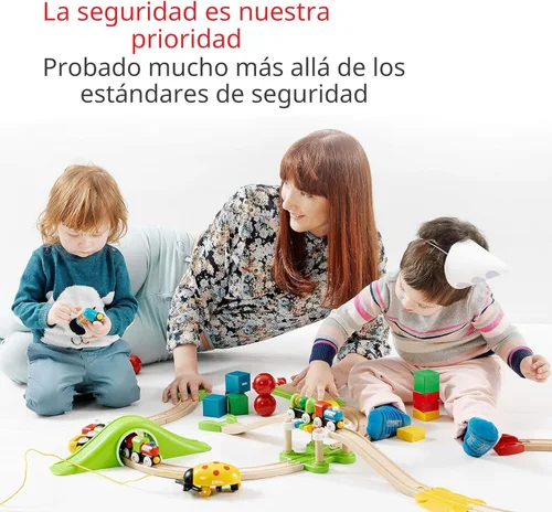 Miniatura 9 de BRIO Mi primer ferrocarril - Pack para principiantes de 18 piezas - Juego de tren de madera certificado FSC - Compatible con todos los juegos BRIO