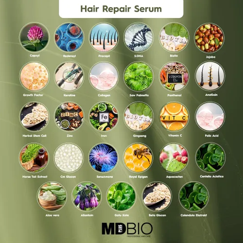Miniatura 7 de MD PLUS BIO - Suero reparador de cabello de 2.0 fl oz, suero para el cuidado del cuero cabelludo sin enjuague para la apariencia del cabello