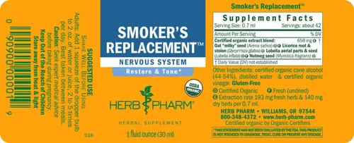 Miniatura 5 de Herb Pharm Fórmula herbaria líquida de repuesto de Smoker para apoyo del sistema nervioso - 1 onza
