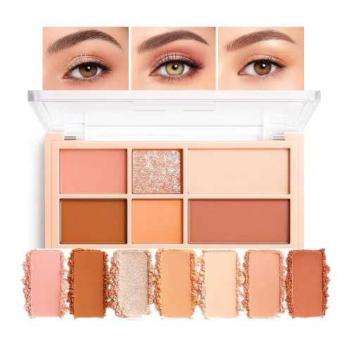 Miniatura 12 de Paleta de sombras de ojos de acabado múltiple, paleta de brillo metálico mate con polvo sedoso y suave, destello fino y duocromático, sombras 2#