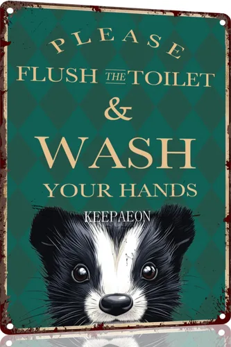 Miniatura 21 de Skunk Bathroom Wall Decor Signs Metal Aluminum Sign Remember to Wipe Bathroom Decor Weird Stuff 12x8 Inches Decor Funny Poster Funny Bathroom 8294