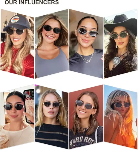 Miniatura 2 de SOJOS Gafas de sol ovaladas retro para mujer, de moda, clásicas, con protección UV400, SJ1256