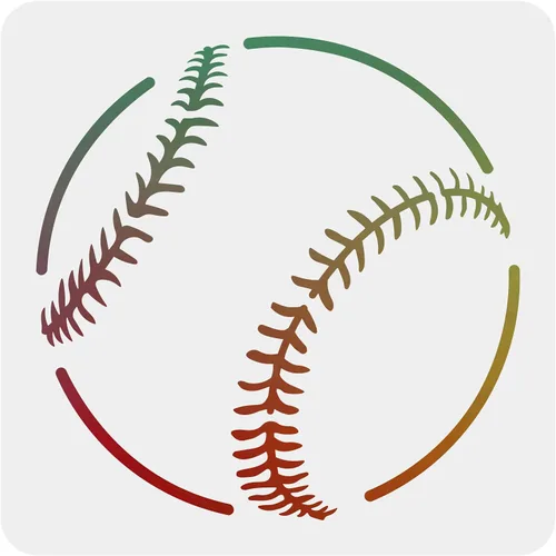 FINGERINSPIRE Plantilla deportiva grande (12 x 12 pulgadas/11.8 x 11.8 in) plantilla de béisbol reutilizable, plantillas de pintura de plástico