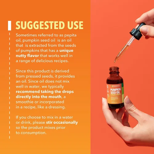 Miniatura 5 de Aceite de semillas de calabaza orgánico USDA - prensado en frío para el cabello, la próstata y el apoyo hormonal - Suministro de 2 meses - Gotas