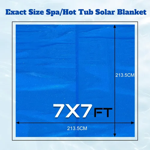 Miniatura 3 de BigXwell Cubierta solar para piscina, manta de burbujas para bañera de hidromasaje, cubierta de spa cuadrada de 16 mil 7 x 7 pies, manta solar