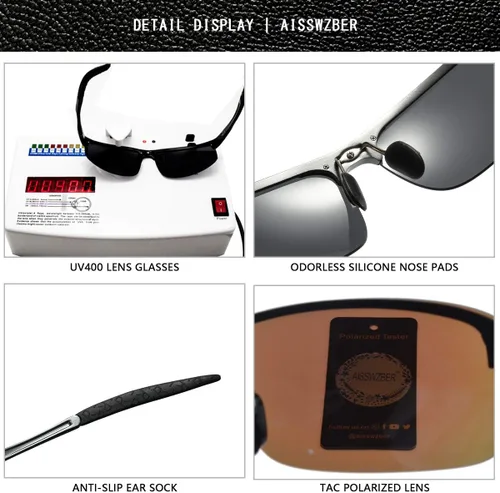 Miniatura 3 de Gafas de sol polarizadas deportivas para hombre que conducen gafas de sol de protección UV con marco metálico para hombres 8177