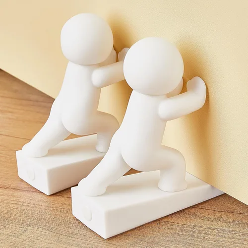 Miniatura 9 de Lindo tope de puerta, paquete de 2 topes de puerta, flexible y eficaz para mantener tu puerta abierta, blanco + gris (patentado)