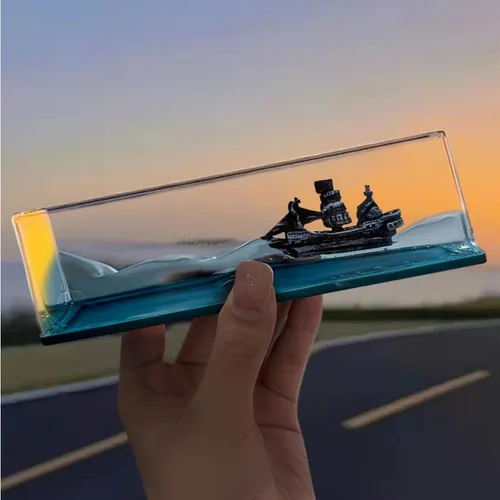 Miniatura 4 de PTAEXCEL Barco insumergible en una caja, botella de deriva fluida de crucero, juguete de crucero insumergible, decoración de modelo de deriva
