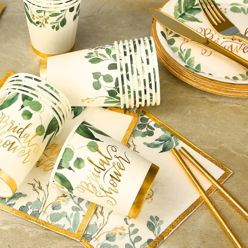 Miniatura 6 de 192 piezas de decoración para despedida de soltera, juegos de platos y servilletas de boda, platos de papel para despedida de soltera